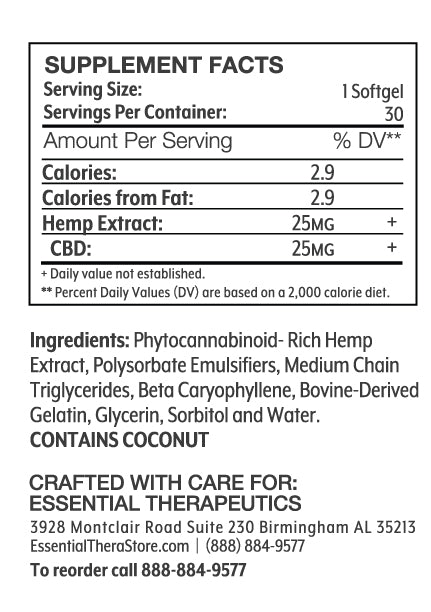 CBD Soft Gels (25mg)